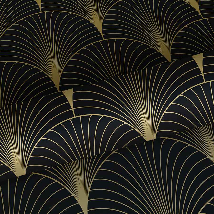 Lempicka Black Art Deco Motif Wallpaper - York Wallcoverings - DD139457 - York Wallcoverings Wallpaper