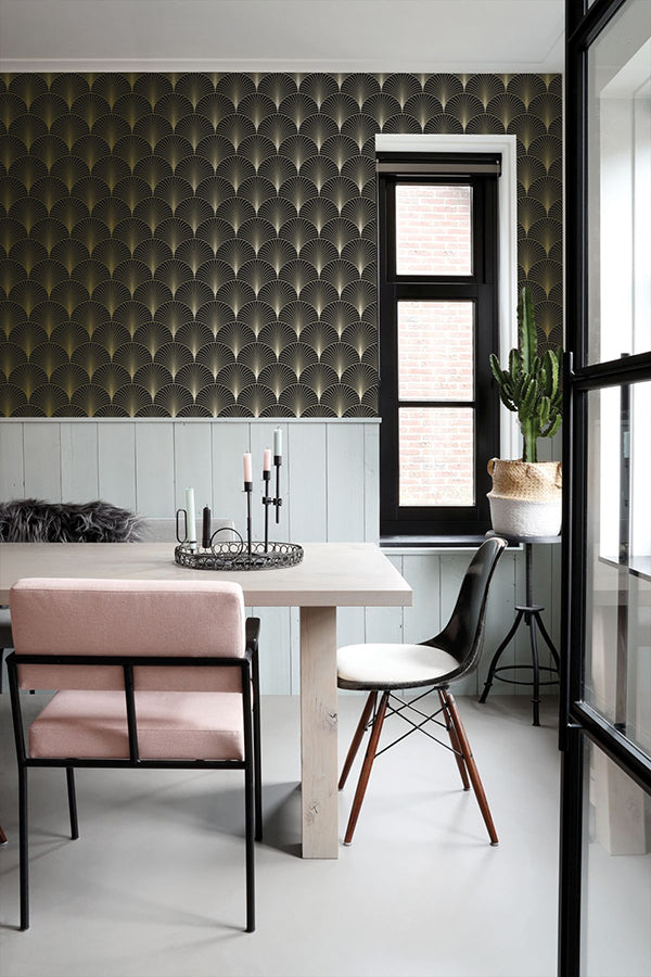 lempicka-black-art-deco-motif-wallpaper-york-wallcoverings-dd139457 - York Wallcoverings Wallpaper