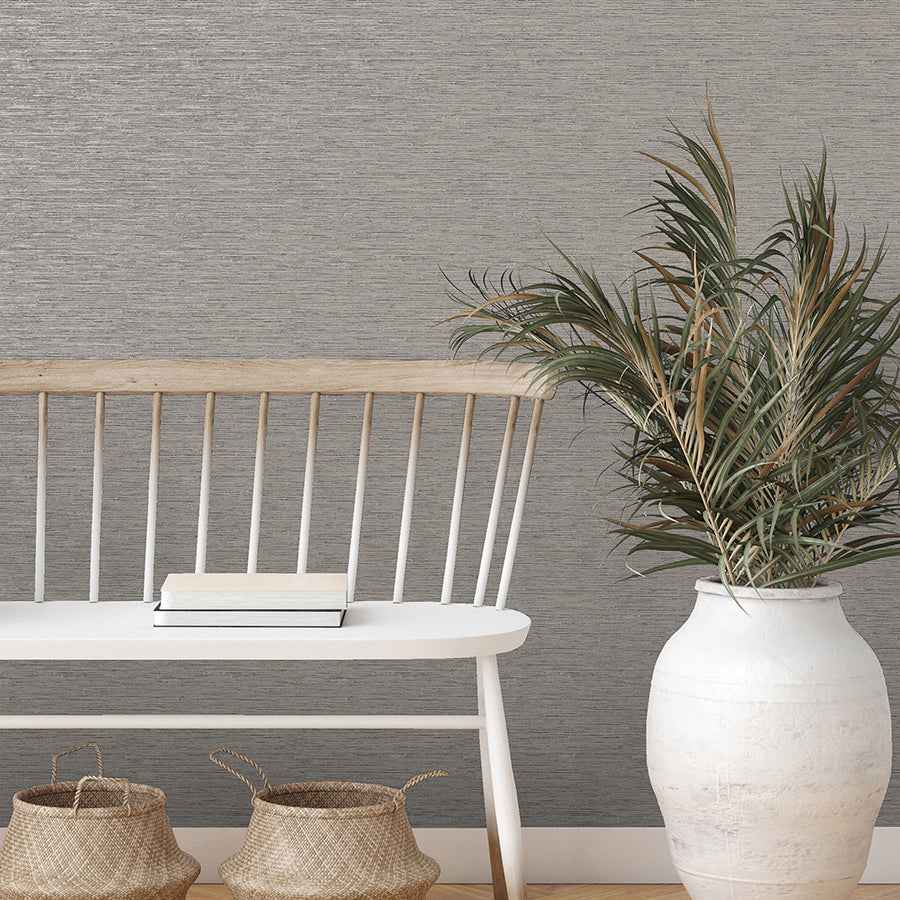 Mephi Grey Grasscloth Wallpaper - York Wallcoverings - FD43155 - York Wallcoverings Wallpaper