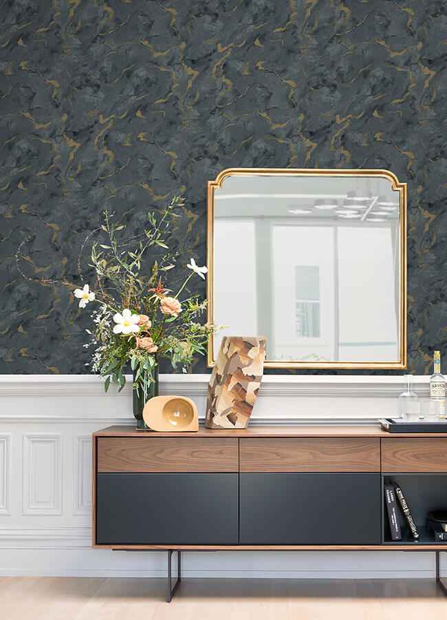 Silenus Denim Marbled Wallpaper - York Wallcoverings - 4105-86603 - York Wallcoverings Wallpaper