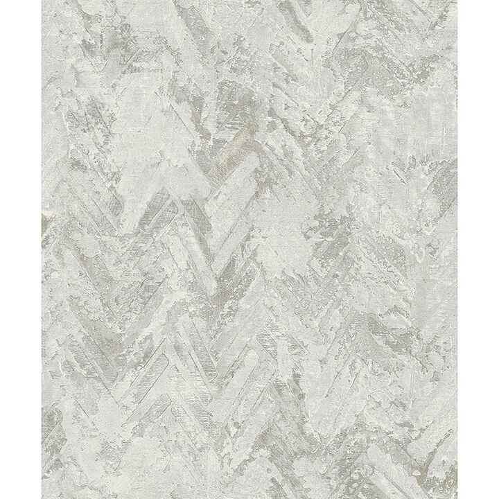 Amesemi Light Grey Distressed Herringbone Wallpaper - York Wallcoverings - 4105-86610