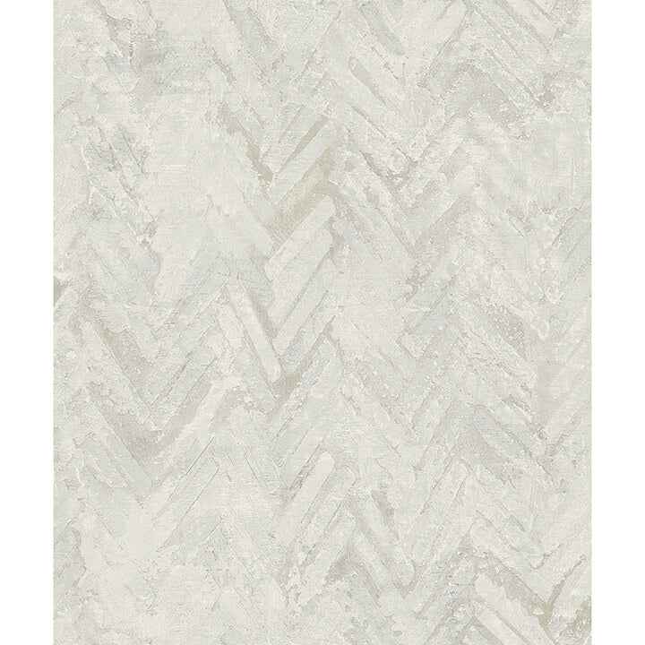 Amesemi Off White Distressed Herringbone Wallpaper - York Wallcoverings - 4105-86614 - York Wallcoverings Wallpaper