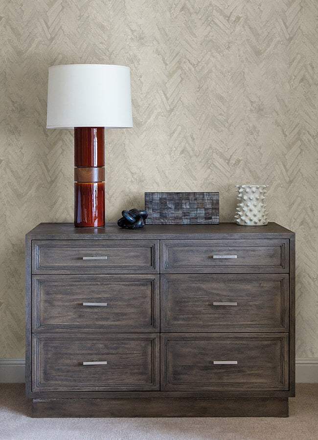 amesemi-off-white-distressed-herringbone-wallpaper-york-wallcoverings-4105-86614 - York Wallcoverings Wallpaper