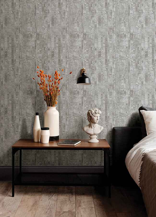 Zinarliya Silver Column Wallpaper - York Wallcoverings - 4105-86628 - York Wallcoverings Papel pintado