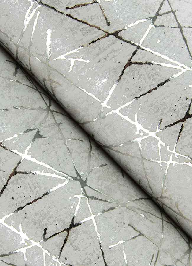 Bulan Silver Abstract Lines Wallpaper - York Wallcoverings - 4105-86633 - York Wallcoverings Wallpaper