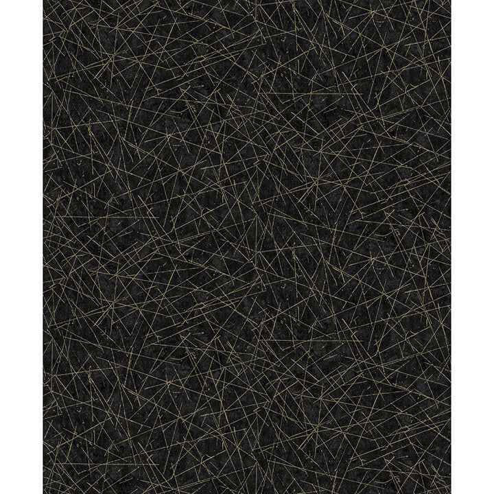 Bulan Black Abstract Lines Wallpaper - York Wallcoverings - 4105-86635