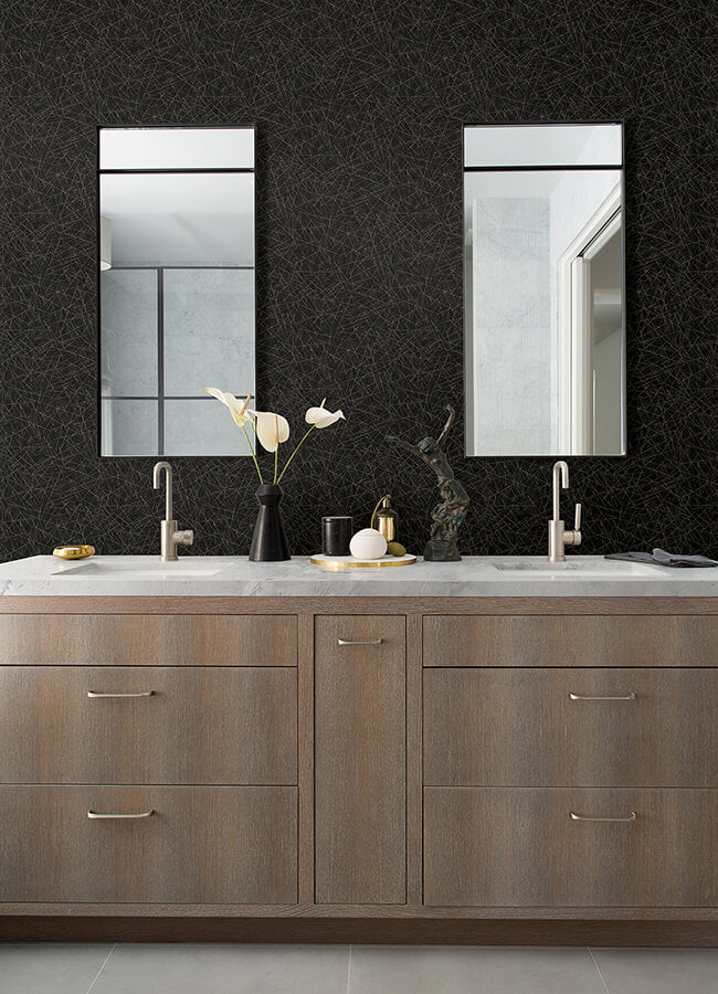 bulan-black-abstract-lines-wallpaper-york-wallcoverings-4105-86635 - York Wallcoverings Wallpaper