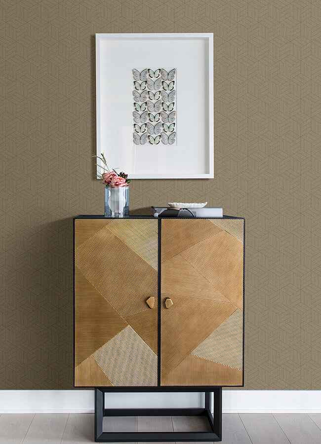 Izarra Copper Geometric Block Wallpaper - York Wallcoverings - 4105-86642 - York Wallcoverings Wallpaper