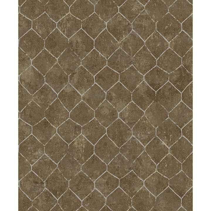 Rauta Brass Hexagon Tile Wallpaper - York Wallcoverings - 4105-86655 - York Wallcoverings Wallpaper