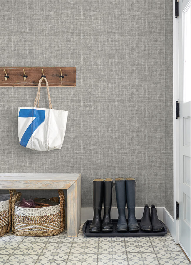 emerson-grey-linen-wallpaper-york-wallcoverings-4046-26354 - York Wallcoverings Wallpaper