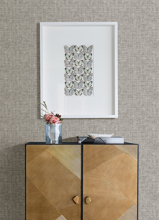 emerson-grey-linen-wallpaper-york-wallcoverings-4046-26354 - York Wallcoverings Wallpaper