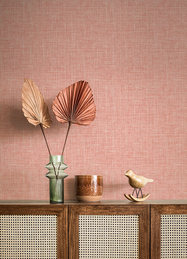 emerson-coral-linen-wallpaper-york-wallcoverings-4046-26355 - York Wallcoverings Wallpaper