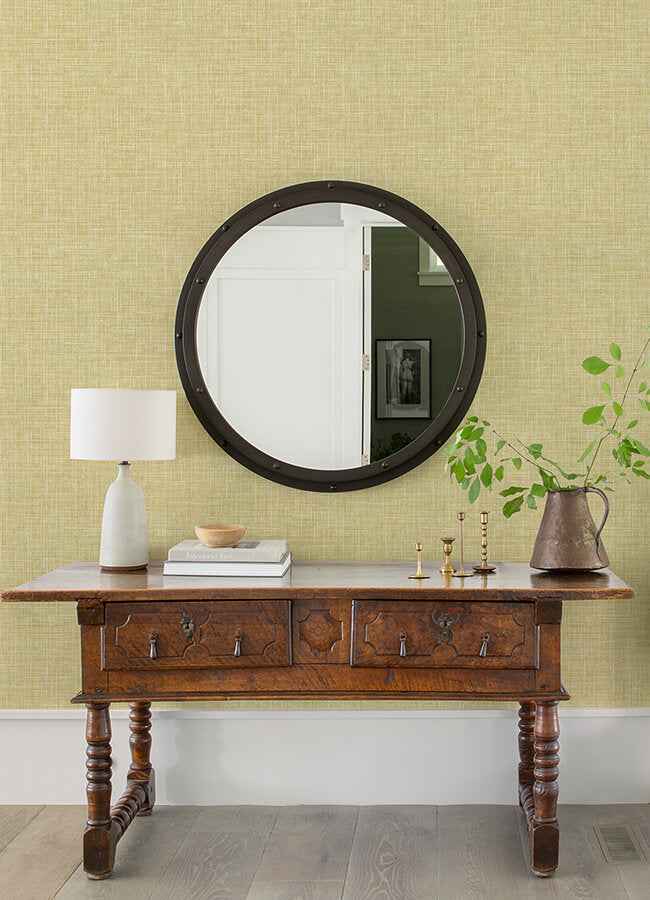 Emerson Yellow Linen Wallpaper - York Wallcoverings - 4046-26356 - York Wallcoverings Wallpaper