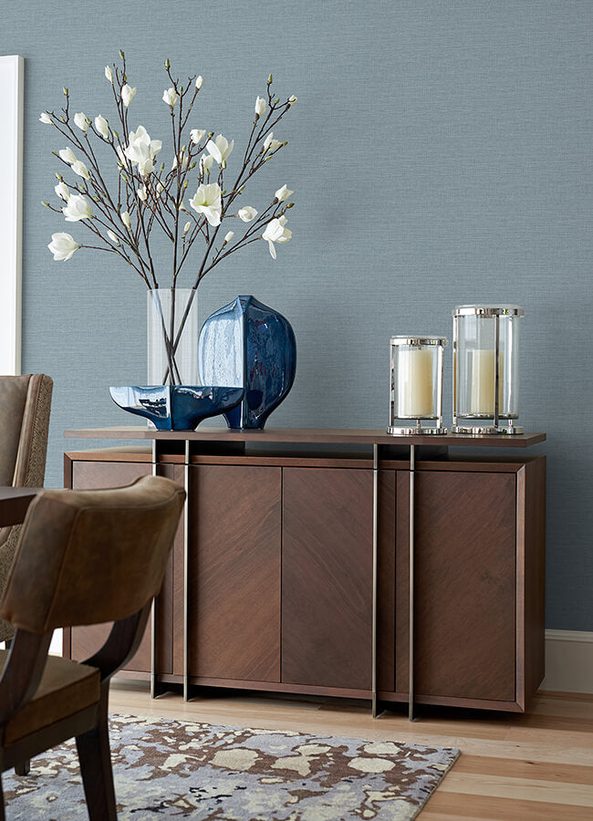 agave-slate-faux-grasscloth-wallpaper-york-wallcoverings-4046-26497 - York Wallcoverings Wallpaper