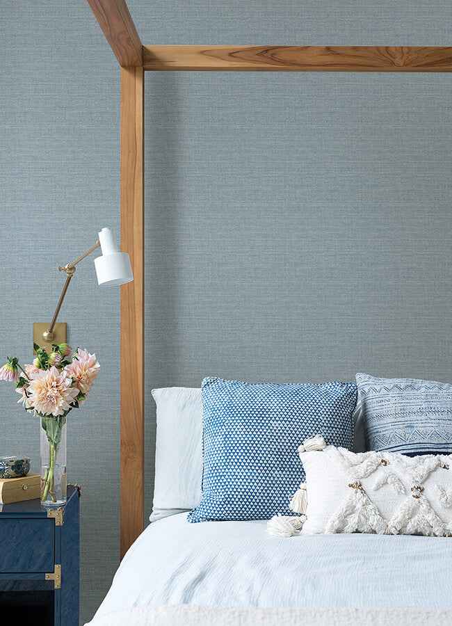 Agave Slate Faux Grasscloth Wallpaper - York Wallcoverings - 4046-26497 - York Wallcoverings Wallpaper