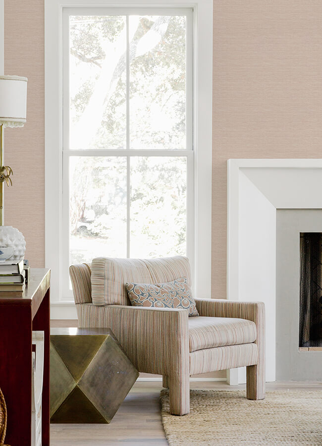 agave-light-pink-faux-grasscloth-wallpaper-york-wallcoverings-4046-26498 - York Wallcoverings Papel pintado