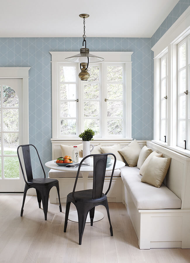 walcott-light-blue-stitched-trellis-wallpaper-york-wallcoverings-4074-26607 - York Wallpaper Wallpaper