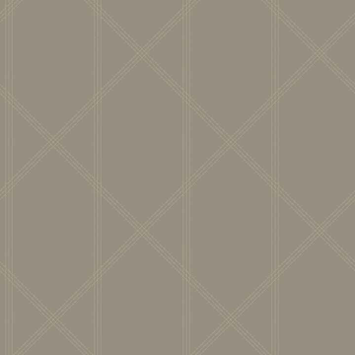 Walcott Light Grey Stitched Trellis Wallpaper - York Wallcoverings - 4074-26609 - York Wallcoverings Wallpaper