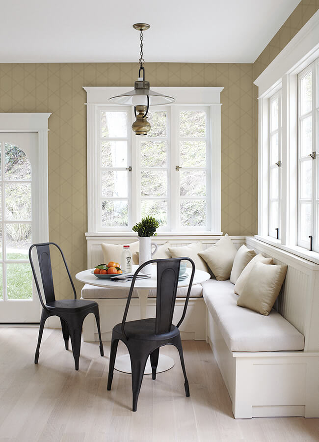 walcott-taupe-stitched-trellis-wallpaper-york-wallcoverings-4074-26610 - York Wallpaper Wallpaper