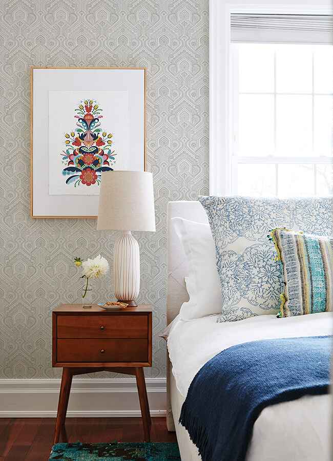 Fernback Grey Ornate Botanical Wallpaper - York Wallcoverings - 4074-26612 - York Wallcoverings Wallpaper