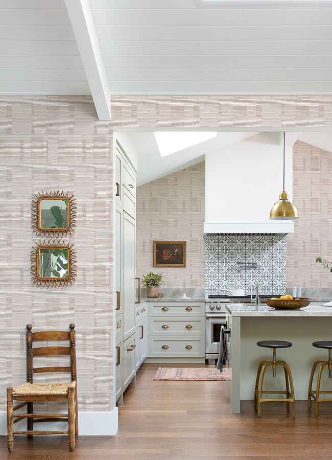Callaway Pink Woven Stripes Wallpaper - York Wallcoverings - 4074-26618 - York Wallcoverings Wallpaper