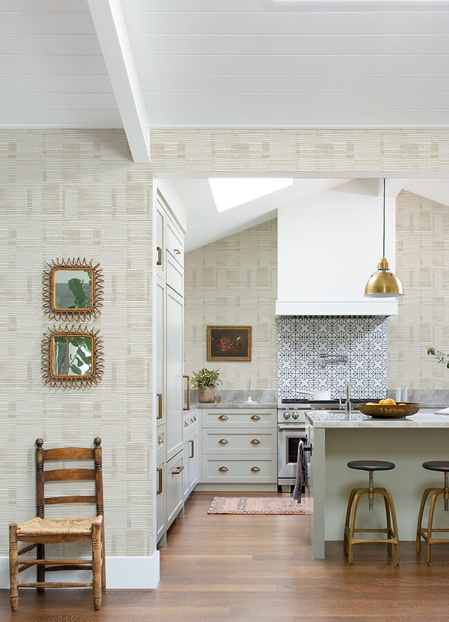callaway-beige-woven-stripes-wallpaper-york-wallcoverings-4074-26619 - York Wallcoverings Wallpaper