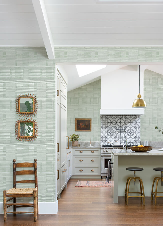 callaway-green-woven-stripes-wallpaper-york-wallcoverings-4074-26621 - York Wallcoverings Wallpaper