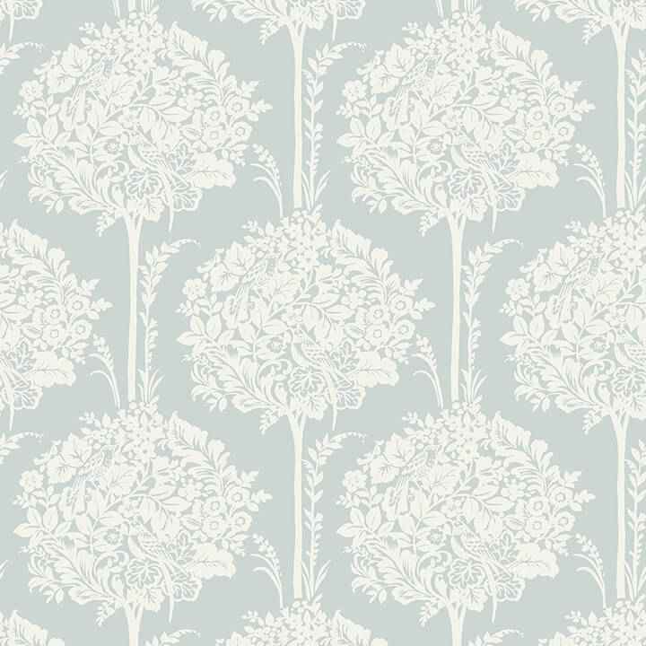 Zaria Light Blue Topiary Wallpaper - York Wallcoverings - 4074-26622 - York Wallcoverings Wallpaper