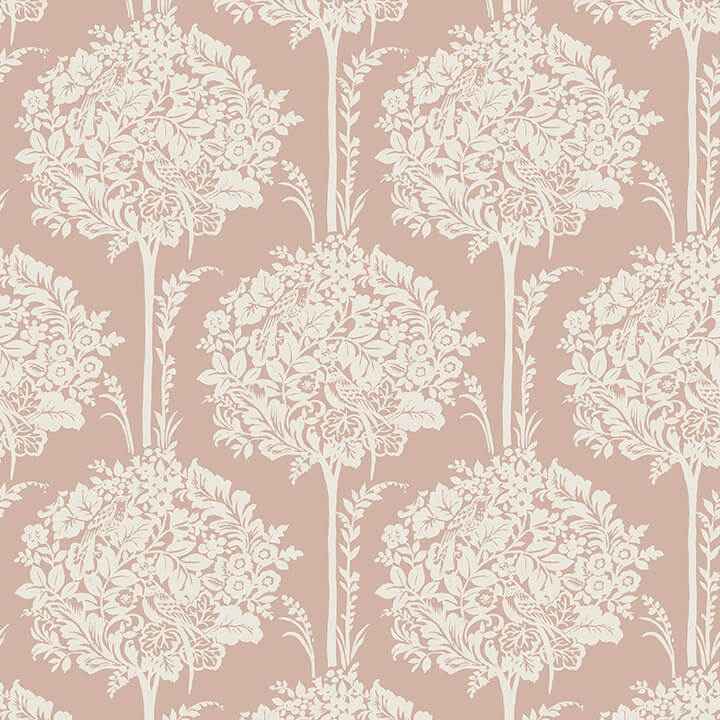 Zaria Apricot Topiary Wallpaper - York Wallcoverings - 4074-26624 - York Wallcoverings Wallpaper