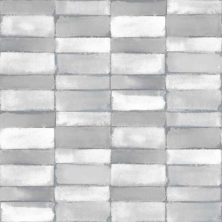 Braden Grey Tile Wallpaper - York Wallcoverings - 4074-26644