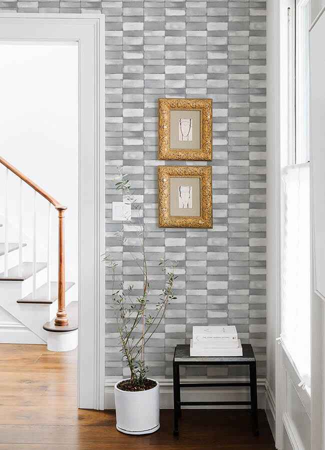 Braden Grey Tile Wallpaper - York Wallcoverings - 4074-26644 - York Wallcoverings Wallpaper