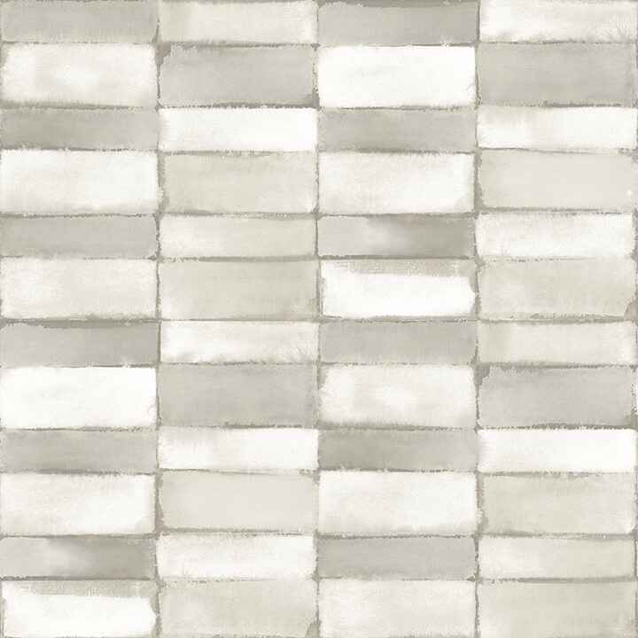 Braden Silver Tile Wallpaper - York Wallcoverings - 4074-26645
