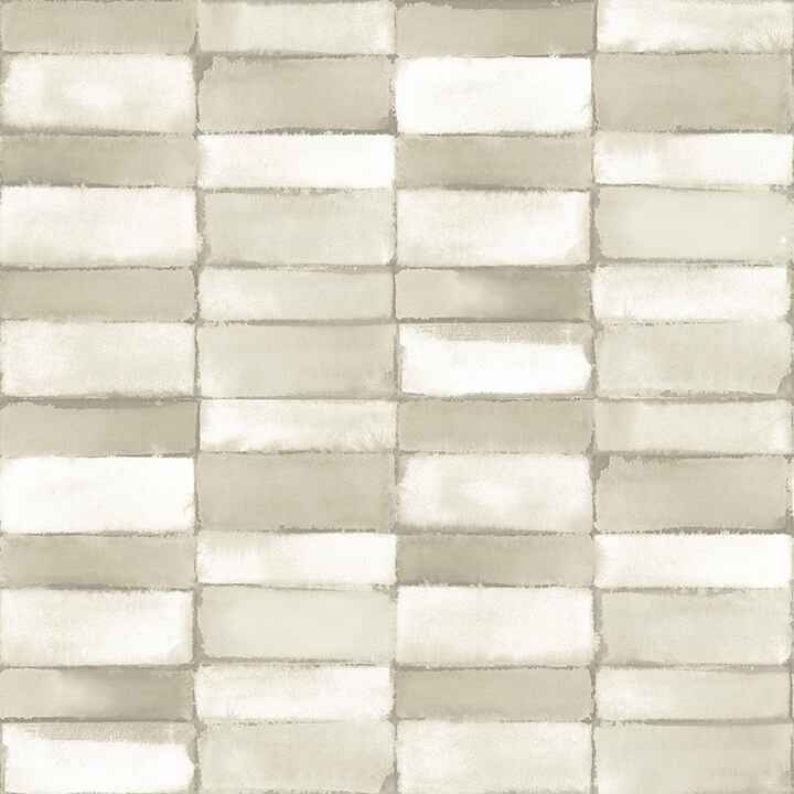 Braden Taupe Tile Wallpaper - York Wallcoverings - 4074-26646 - York Wallcoverings Wallpaper