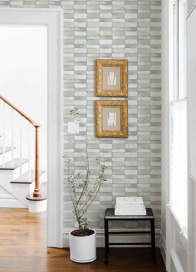 Braden Sage Tile Wallpaper - York Wallcoverings - 4074-26647 - York Wallcoverings Wallpaper
