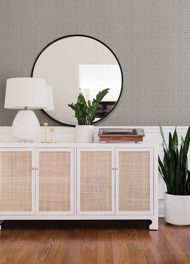 Glynn Grey Chevron Wallpaper - York Wallcoverings - 4074-26650 - York Wallcoverings Wallpaper