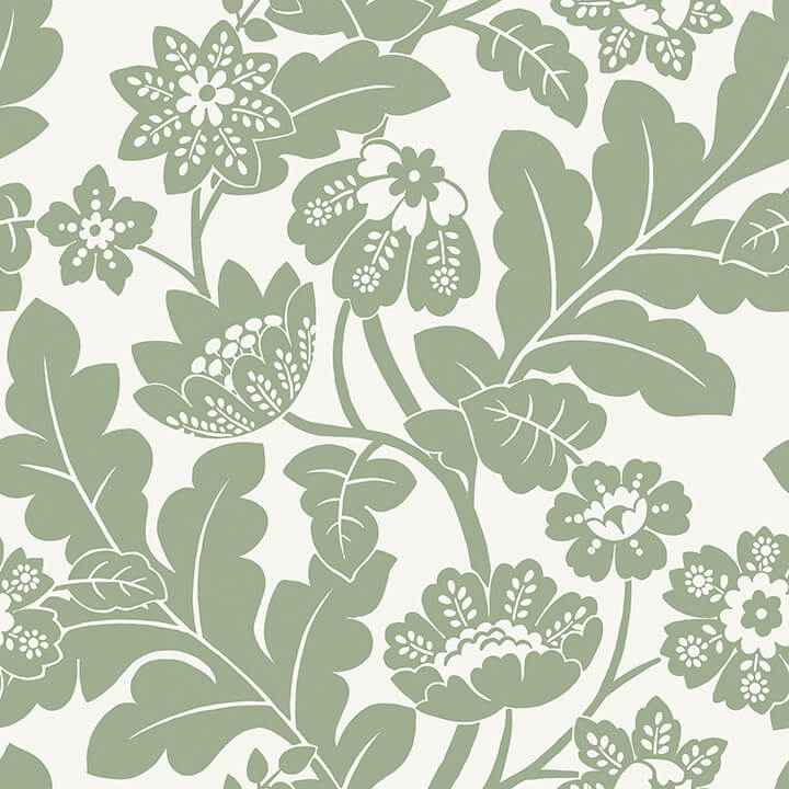 Augusta Seafoam Flock Damask Wallpaper - York Wallcoverings - 4074-87375