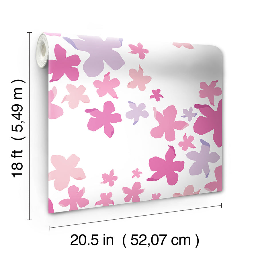 lele-lillies-pink-peel-and-stick-wallpaper-york-wallcoverings-lss4951 - York Wallcoverings Wallpaper