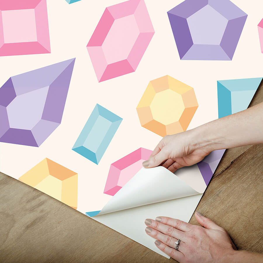 lele-gems-ivory-peel-and-stick-wallpaper-york-wallcoverings-lss4954 - York Wallcoverings Wallpaper