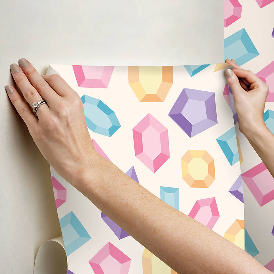 lele-gems-ivory-peel-and-stick-wallpaper-york-wallcoverings-lss4954 - York Wallcoverings Wallpaper