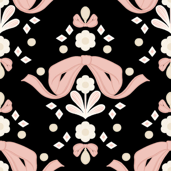 bow-damask-black-peel-and-stick-wallpaper-york-wallcoverings-lss4956 - York Wallcoverings Wallpaper