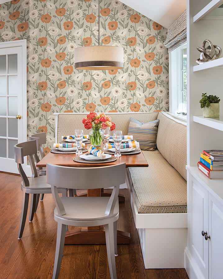 Spice Poppy Field Peel and Stick Wallpaper - York Wallcoverings - JHS5026 - York Wallcoverings Wallpaper
