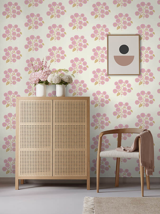 lilac-sienna-strawflower-peel-and-stick-wallpaper-york-wallcoverings-jhs5029 - York Wallcoverings Wallpaper