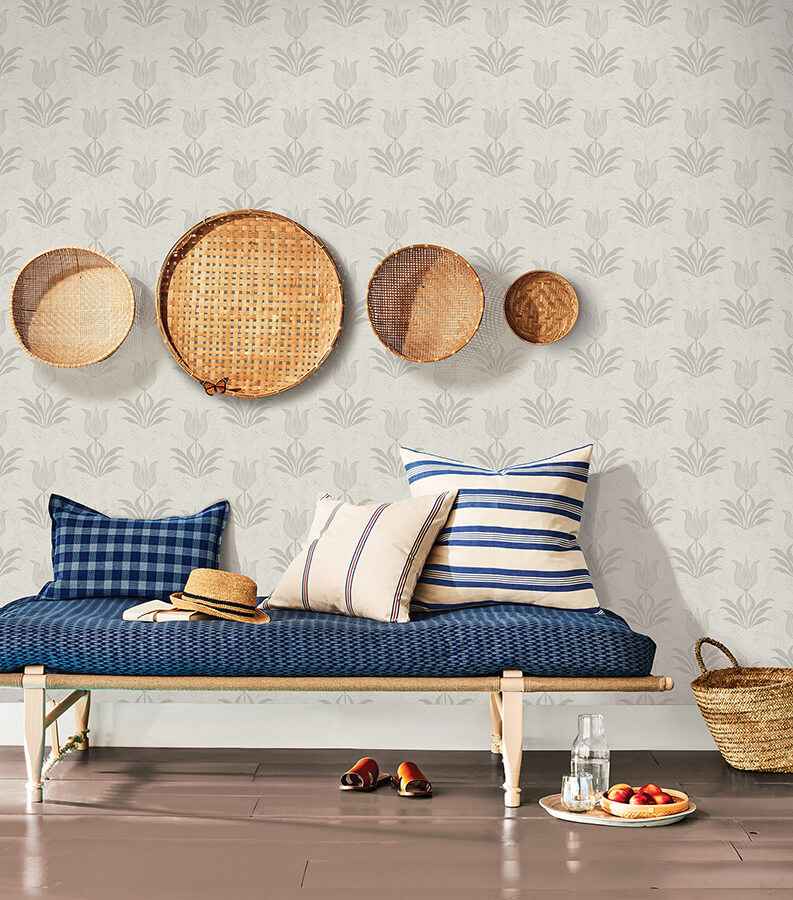 Grey Parrot Tulip Peel and Stick Wallpaper - York Wallcoverings - JHS5033 - York Wallcoverings Wallpaper