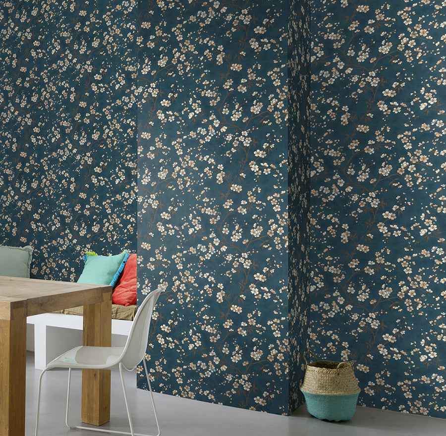 tsubomi-blue-cherry-blossom-wallpaper-york-wallcoverings-rh456738 - York Wallcoverings Wallpaper