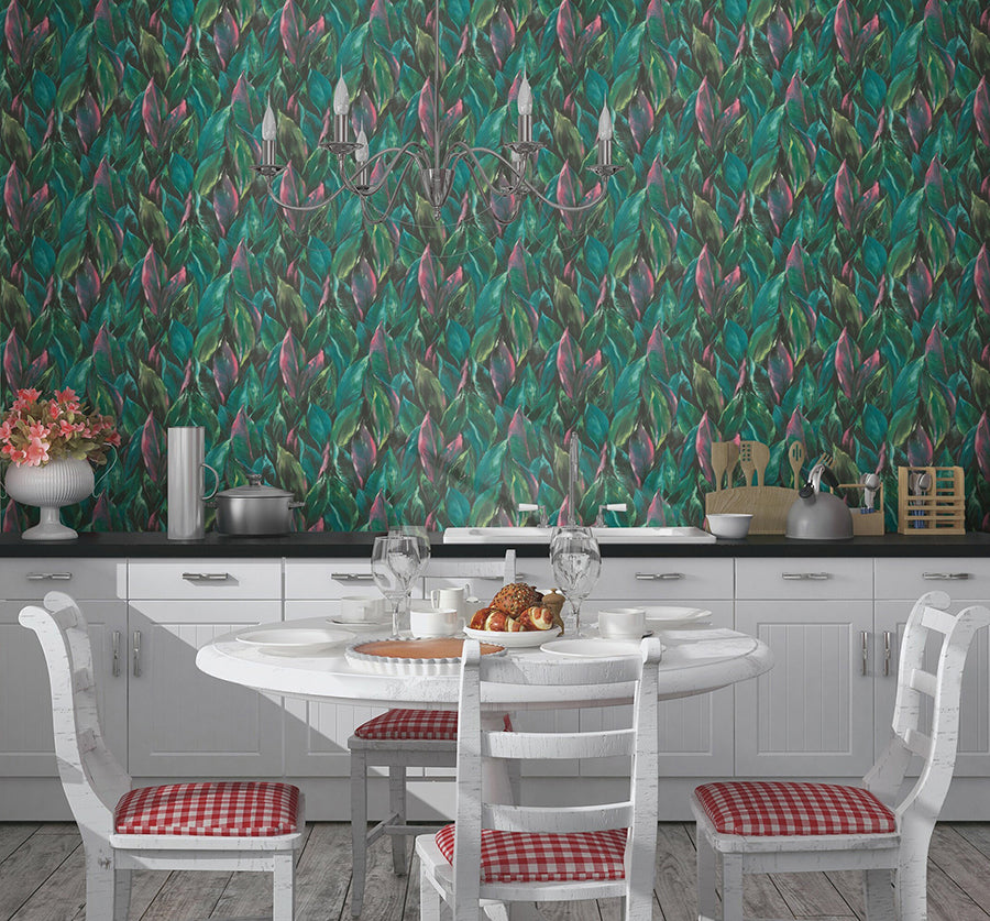 maclayi-fuschia-banana-leaf-wallpaper-york-wallcoverings-rh537352 - York Wallcoverings Wallpaper