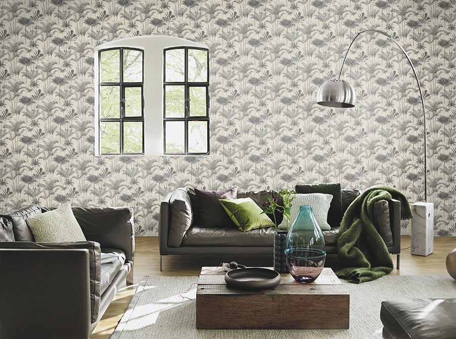 kinabalu-charcoal-rainforest-wallpaper-york-wallcoverings-rh555134 - York Wallcoverings Wallpaper