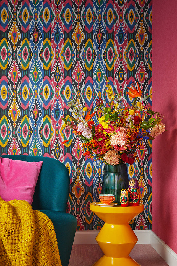 villon-multicolor-ikat-wallpaper-york-wallcoverings-rh560565 - York Wallcoverings Wallpaper