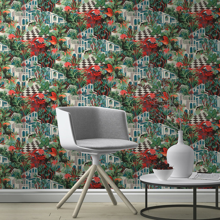 merian-multicolor-architectural-wallpaper-york-wallcoverings-rh687408 - York Wallcoverings Wallpaper