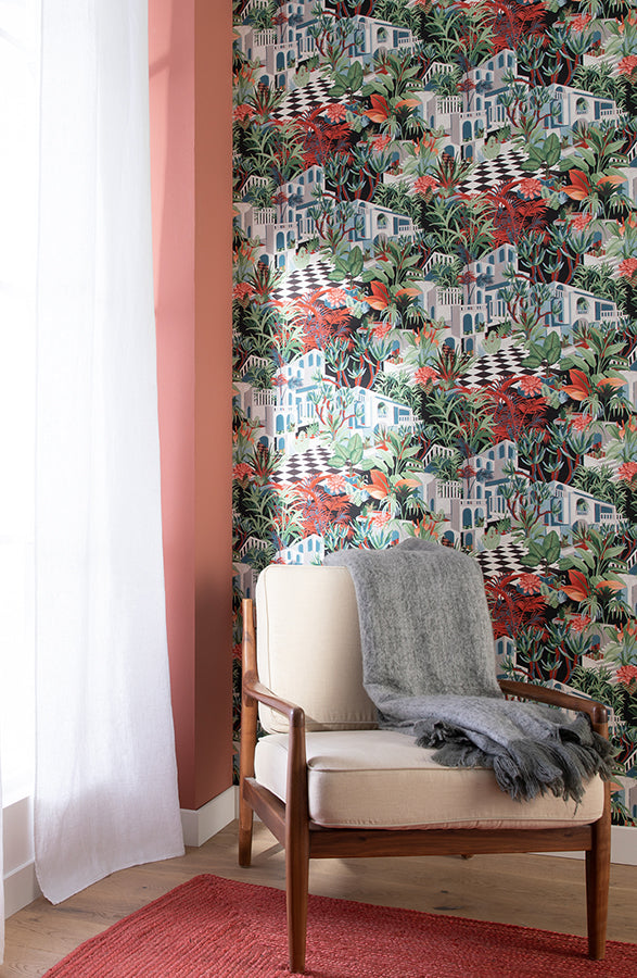 merian-multicolor-architectural-wallpaper-york-wallcoverings-rh687408 - York Wallcoverings Wallpaper