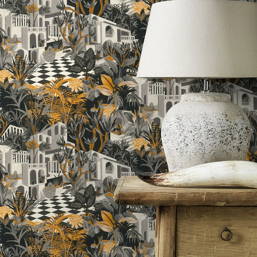 merian-grey-architectural-wallpaper-york-wallcoverings-rh687422 - York Wallcoverings Wallpaper